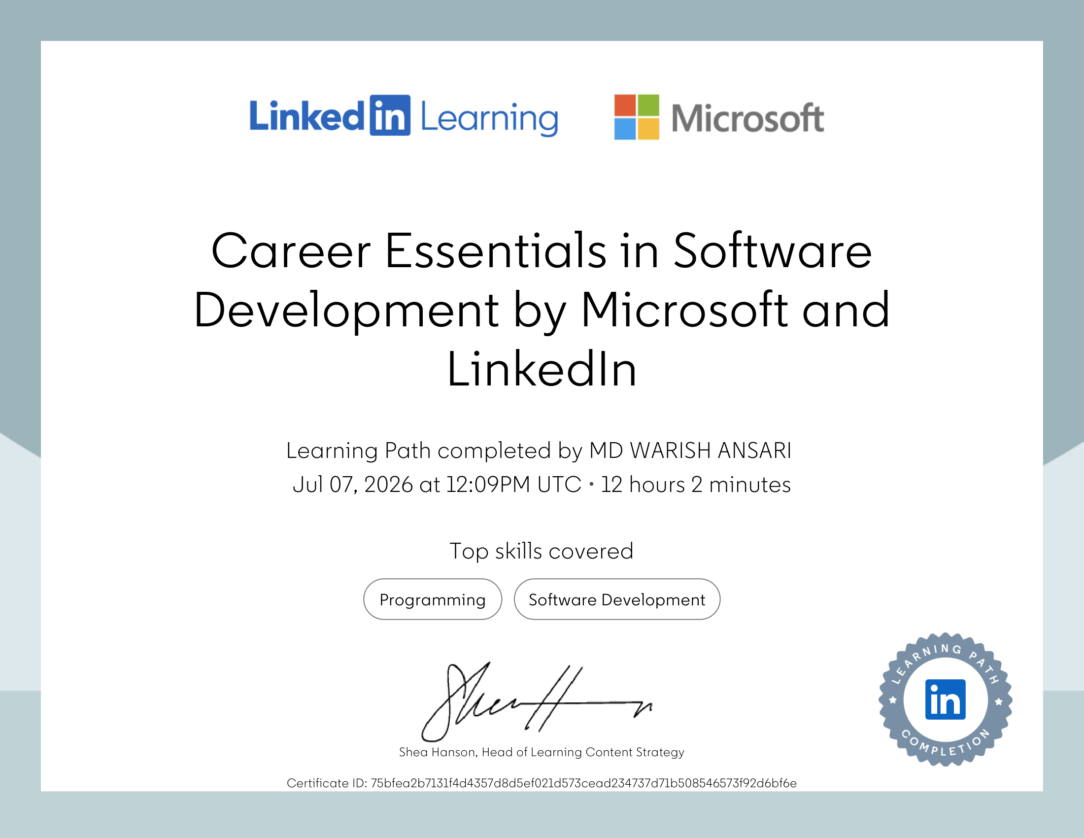 Career Essentials in Software Development by Microsoft and LinkedIn